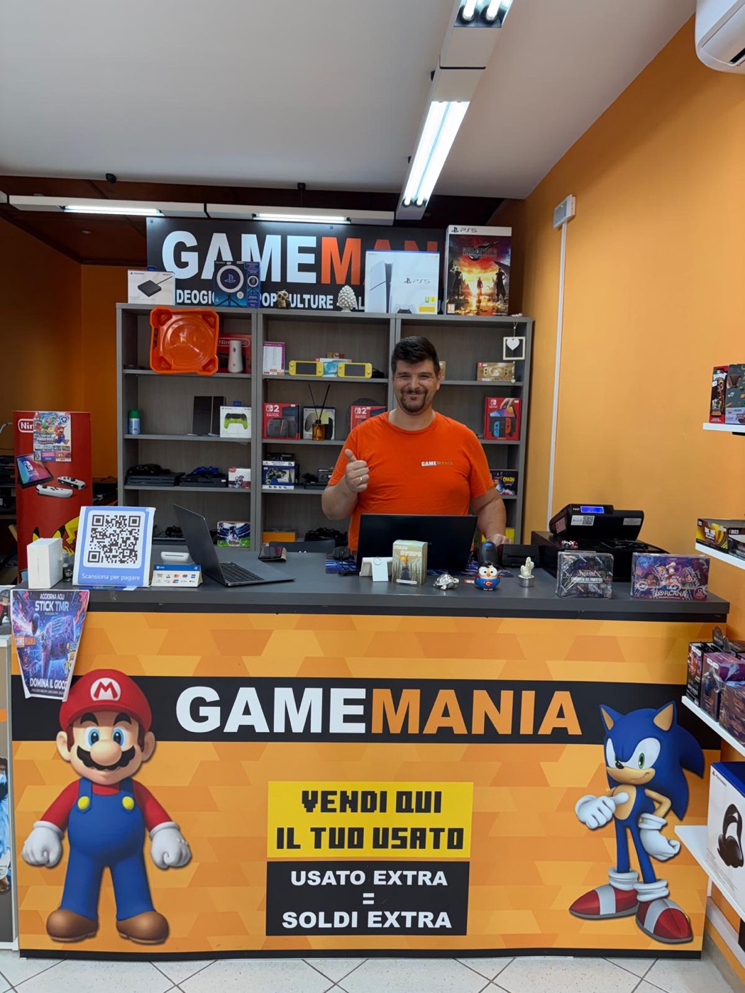 Il banco di Game Mania Sora, dove valutiamo l'usato